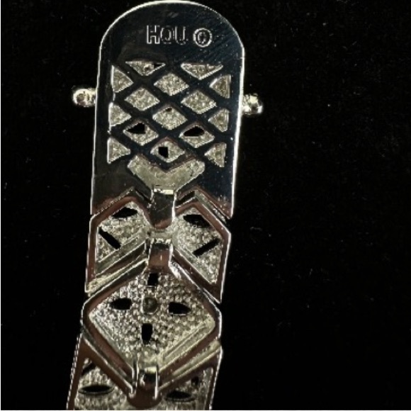 Elegant Silver plated raw/rough diamond Bracelet - Picture 7 of 15